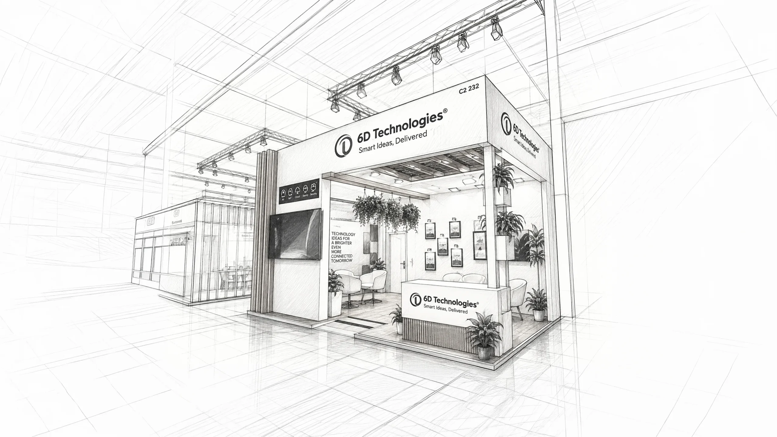 Exhibition stand concept sketch